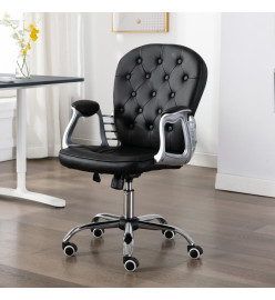 Chaise de bureau pivotante Noir Similicuir