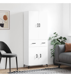 Buffet haut Blanc 69,5x34x180 cm Bois d'ingénierie