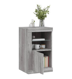 Armoires latérales et lumières LED 2 pcs sonoma gris