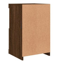 Armoires latérales et lumières LED 2 pcs chêne marron