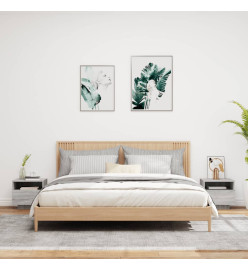 Armoires de chevet avec lumières LED 2 pcs sonoma gris