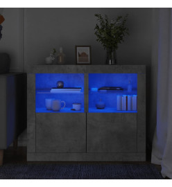 Armoires latérales et lumières LED 2 pcs gris béton
