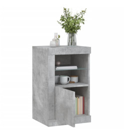 Armoires latérales et lumières LED 2 pcs gris béton