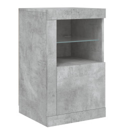 Armoires latérales et lumières LED 2 pcs gris béton