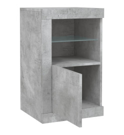 Armoires latérales et lumières LED 2 pcs gris béton