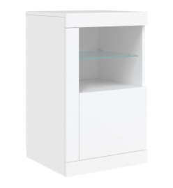 Armoires latérales éclairage LED 2 pcs blanc bois d'ingénierie