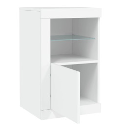 Armoires latérales éclairage LED 2 pcs blanc bois d'ingénierie