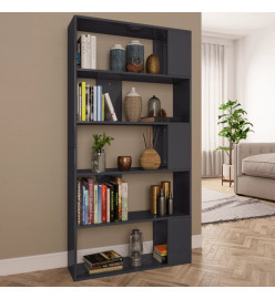 Bibliothèque/Séparateur de pièce Gris brillant 80x24x159 cm