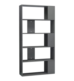 Bibliothèque/Séparateur de pièce Gris brillant 80x24x159 cm