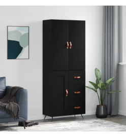 Buffet haut Noir 69,5x34x180 cm Bois d'ingénierie
