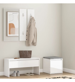 Ensemble de meubles de couloir Blanc brillant Bois d'ingénierie