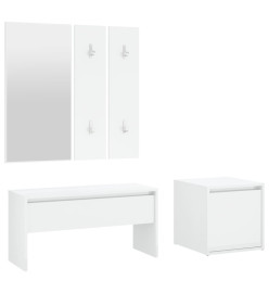 Ensemble de meubles de couloir Blanc brillant Bois d'ingénierie