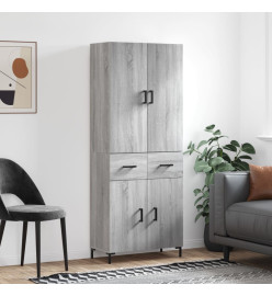 Buffet haut Sonoma gris 69,5x34x180 cm Bois d'ingénierie