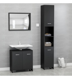 Ensemble de meubles de salle de bain 3 pcs Noir Aggloméré