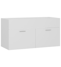 Armoire d'évier avec lavabo intégré Blanc Aggloméré