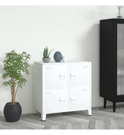 Coffre de rangement industriel Blanc 75x40x80 cm Acier
