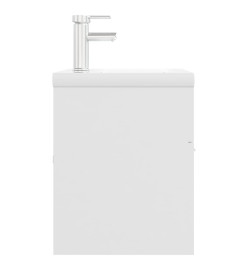 Armoire d'évier avec lavabo intégré Blanc Aggloméré