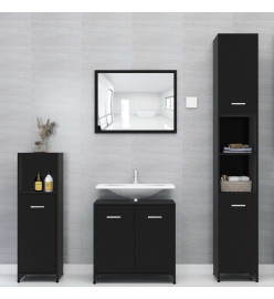 Ensemble de meubles de salle de bain 4 pcs Noir Aggloméré