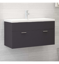 Armoire d'évier avec lavabo intégré Gris Aggloméré