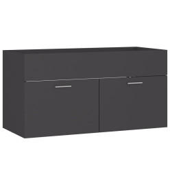 Armoire d'évier avec lavabo intégré Gris Aggloméré