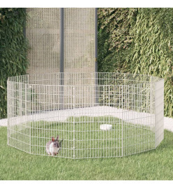 Cage à lapin 12 panneaux 54x80 cm Fer galvanisé