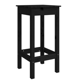 Ensemble de bar 3 pcs Noir Bois de pin massif