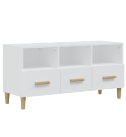 Meuble TV Blanc brillant 102x36x50 cm Bois d'ingénierie