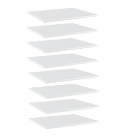Panneaux bibliothèque 8pcs Blanc brillant 60x50x1,5cm Aggloméré