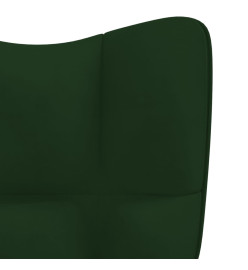 Chaise de relaxation avec repose-pied Vert foncé Velours