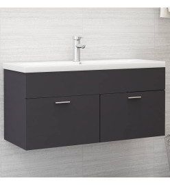 Armoire d'évier avec lavabo intégré Gris Aggloméré