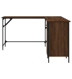 Bureau chêne marron 141x141x75 cm bois d'ingénierie