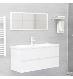 Armoire d'évier avec lavabo intégré Blanc brillant Aggloméré