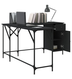 Bureau noir 141x141x75 cm bois d'ingénierie