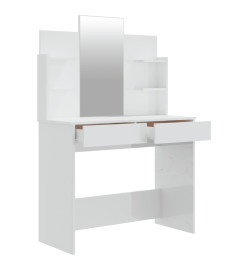 Ensemble de coiffeuse Blanc brillant 96x40x142 cm