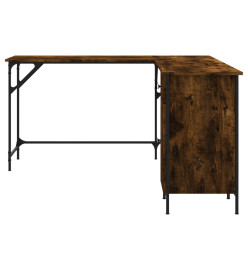 Bureau chêne fumé 141x141x75 cm bois d'ingénierie