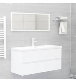 Armoire d'évier avec lavabo intégré Blanc Aggloméré