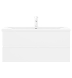 Armoire d'évier avec lavabo intégré Blanc Aggloméré