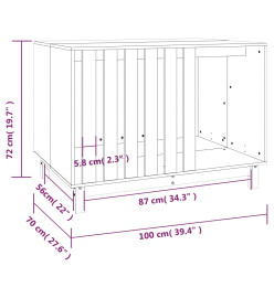 Niche pour chien 100x70x72 cm Bois de pin massif