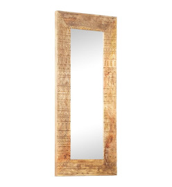 Miroir sculpté à la main 110x50x11 cm Bois de manguier solide