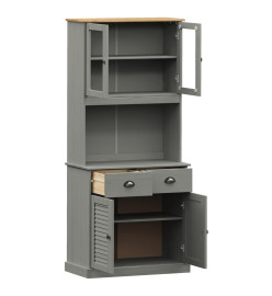 Buffet haut VIGO gris 78x40x175 cm bois massif de pin
