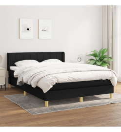Lit à sommier tapissier avec matelas Noir 140x200 cm Tissu