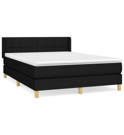 Lit à sommier tapissier avec matelas Noir 140x200 cm Tissu