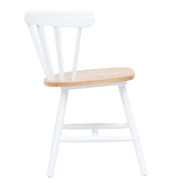 Chaises à manger lot de 2 blanc et bois clair bois hévéa massif