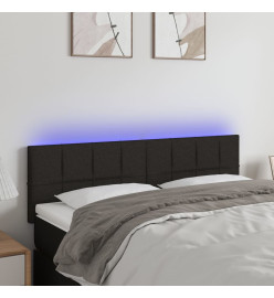 Tête de lit à LED Noir 144x5x78/88 cm Tissu