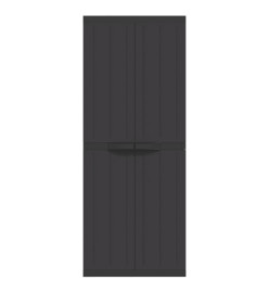 Armoire de rangement d'extérieur noir 65x37x165 cm PP