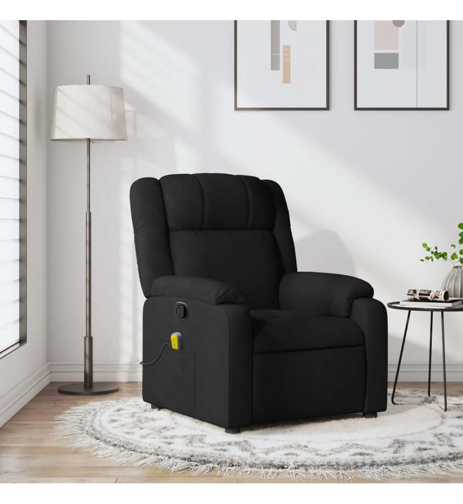 Fauteuil de massage inclinable Noir Tissu