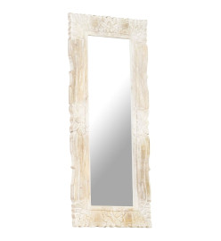 Miroir Blanc 110x50 cm Bois de manguier massif