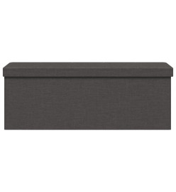 Banc de rangement pliable gris foncé faux lin