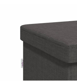 Banc de rangement pliable gris foncé faux lin