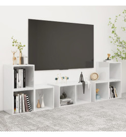 Ensemble de meubles TV 6 pcs Blanc brillant Aggloméré